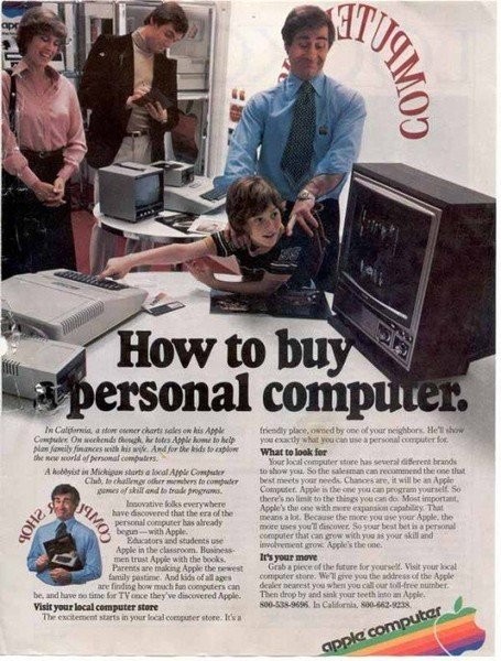 蘋果公司告訴你如何購買個人電腦。蘋果電腦廣告，1979年發布。