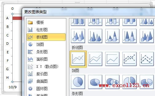 將新系列圖表類(lèi)型改為折線圖
