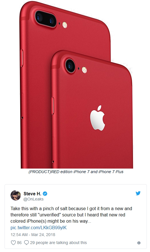 最后的瘋狂？蘋果準備iPhone 8/X新配色：中國紅